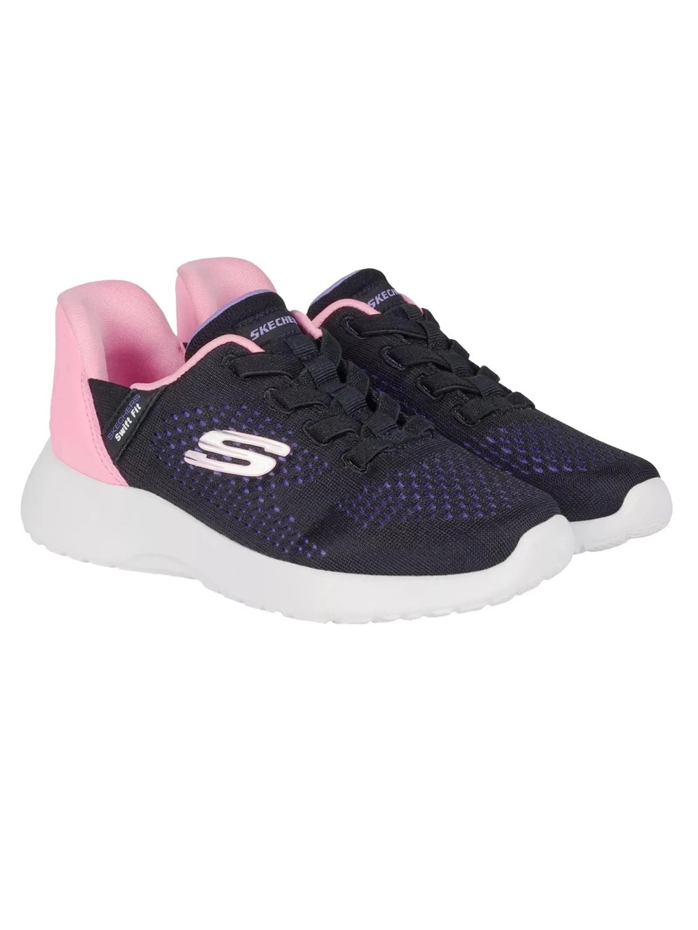 Skechers Kids' Swift Fit Sneaker Black/Pink Size 2